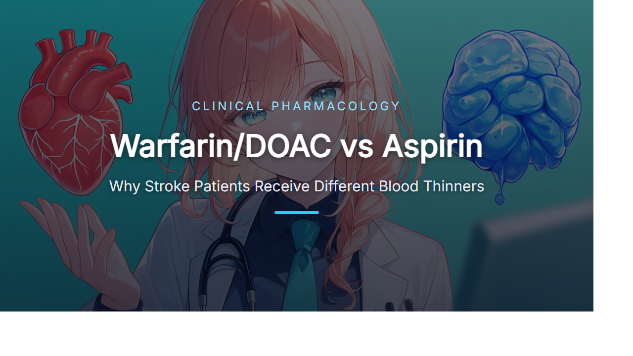 Warfarin/DOAC vs Aspirin: Why Stroke Patients Receive Different Blood Thinners